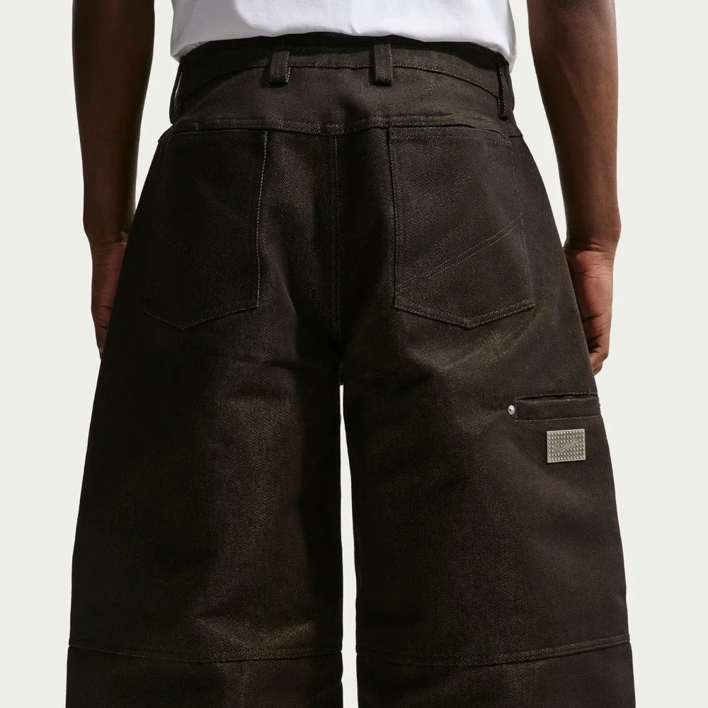 Mens Sz 30 Nike x XT Denim Pants Wide Leg Active Pants Metallic Black HV9578-010